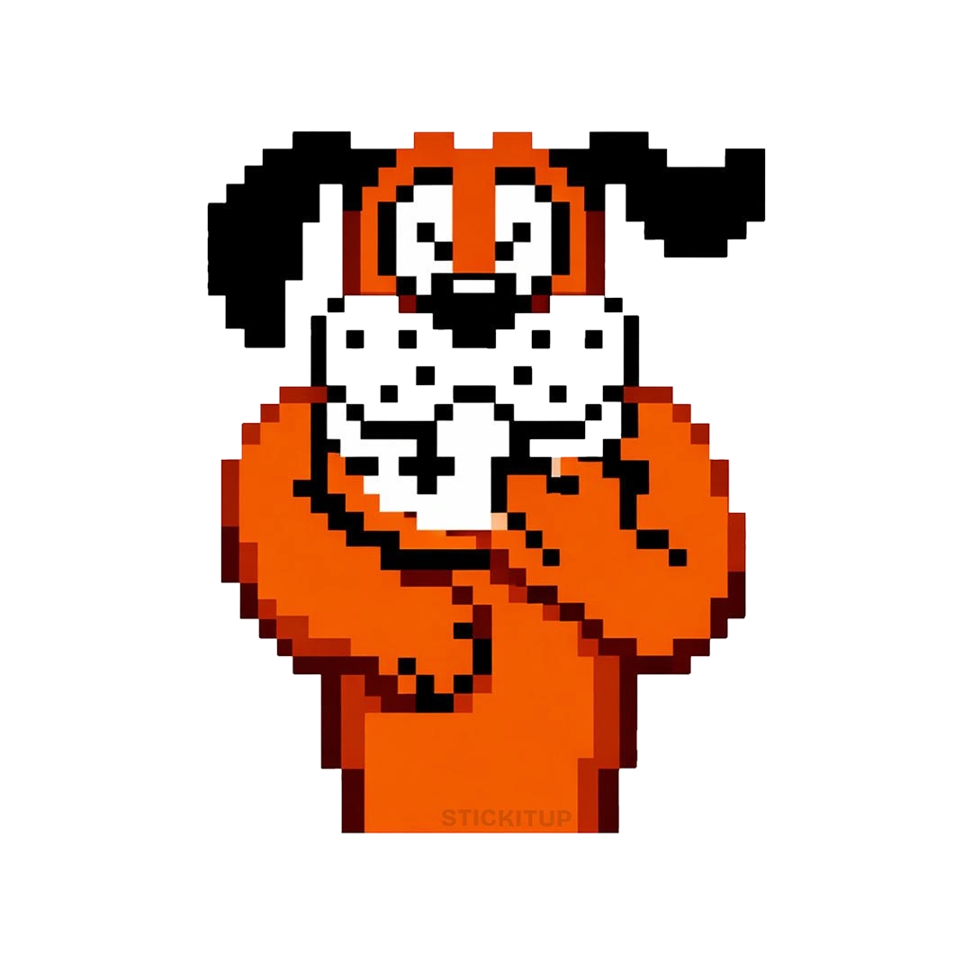 Retro Duck Shooter Sticker
